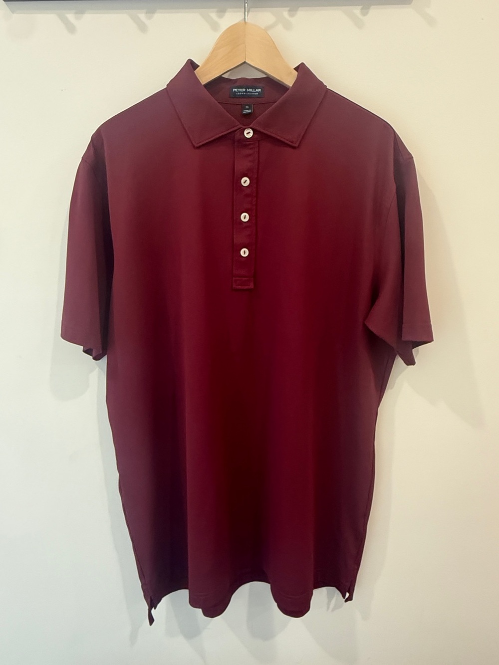 Peter Millar Crown Crafted Polo Shirt XL Maroon Golf Business Casual Like New